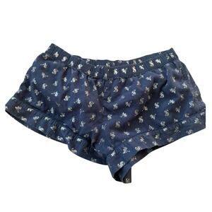 Victoria Secret Sleep Shorts NavyPrint Elastic‎ Waist Lounge Cozy Size M